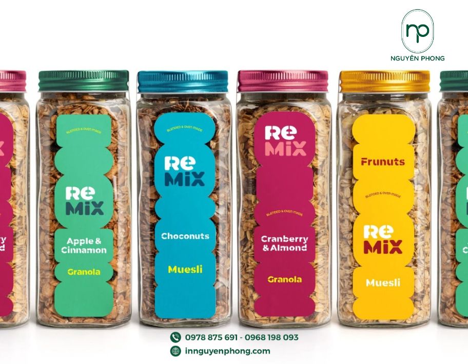 Mẫu logo ngũ cốc in trên tem nhãn